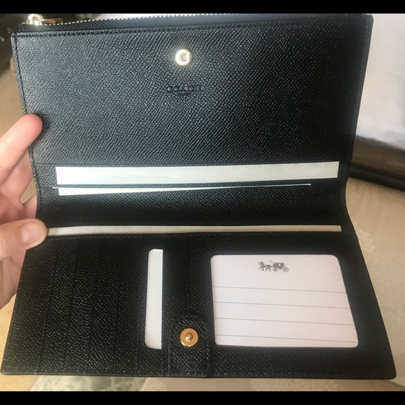 ✨COACH✨Authentic Black Leather Wallet/Wristlet - Picture 5 of 8